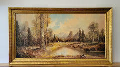 Richard Lorenz Oil Painting "Lakeside Sentinel" 53" x 29" 1950-1969