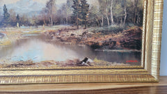 Richard Lorenz Oil Painting "Lakeside Sentinel" 53" x 29" 1950-1969