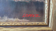 Richard Lorenz Oil Painting "Lakeside Sentinel" 53" x 29" 1950-1969
