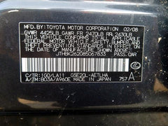2008 LEXUS IS250 PARTING OUT FOR PARTS ONLY Advancebay Inc #833